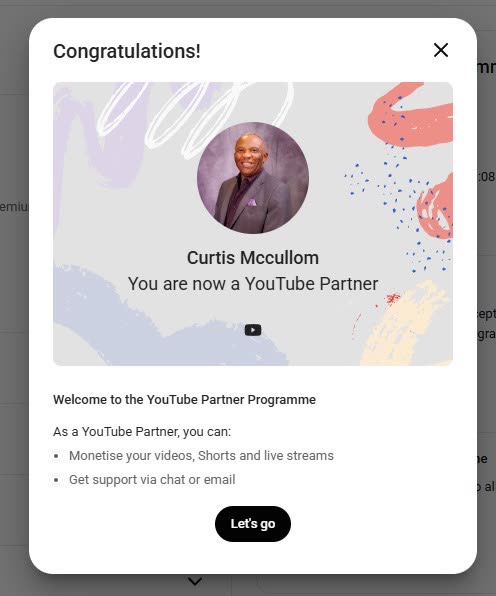 Dr. Curtis D Jasper channel YouTube Partner Program status